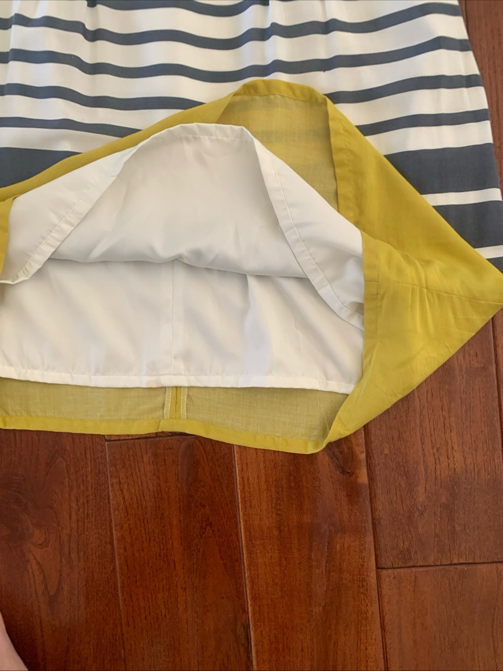 BODEN Dress Sz 10 Easy Day Lines Striped Grey White Yellow Fully Lined Nautical - Picture 7 of 15